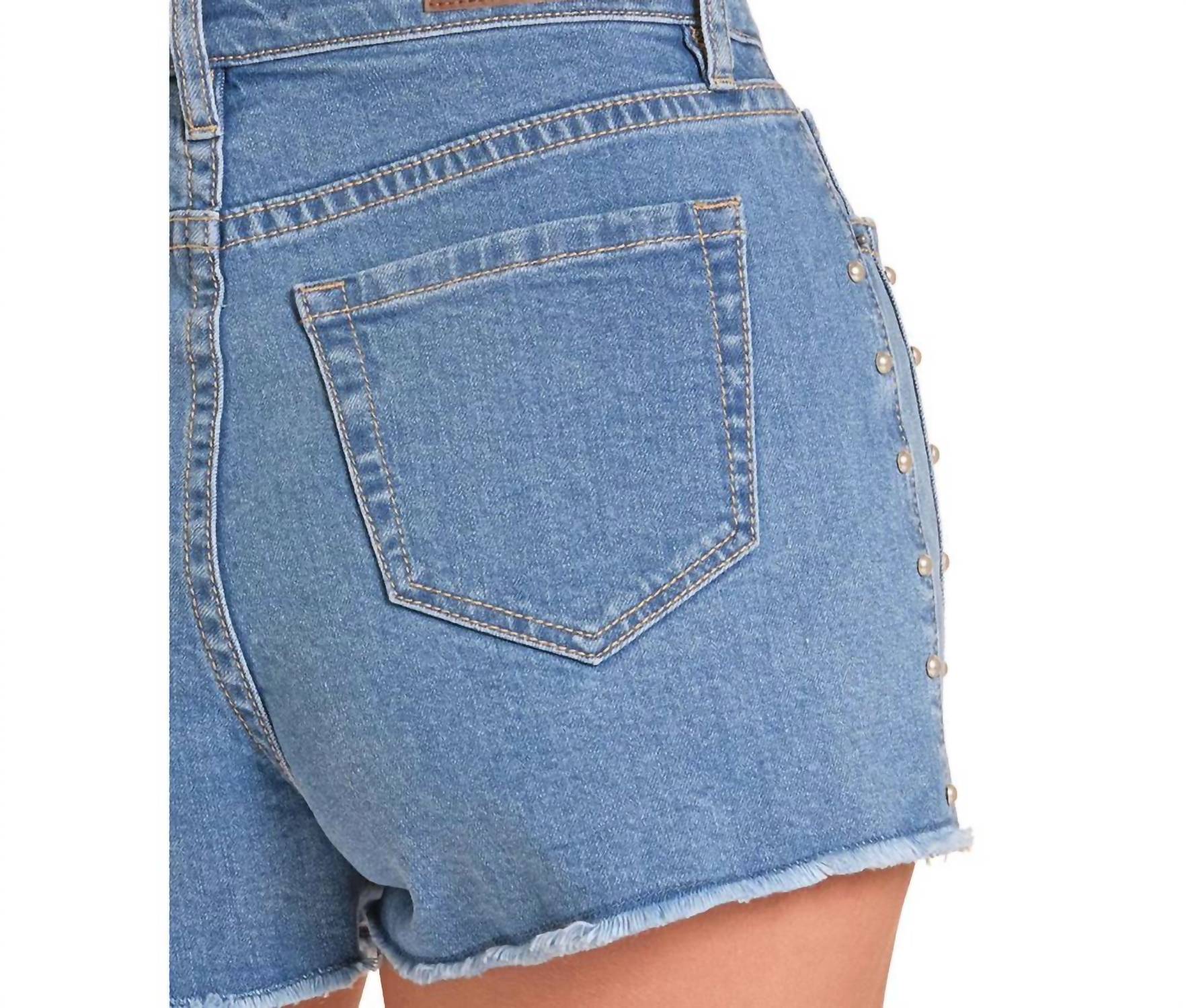 Rock & Roll Denim - Studded Inset Side Short