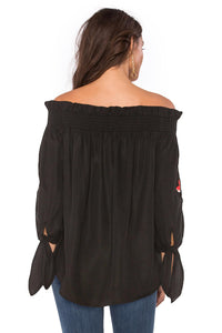 Beach Riot Rose Top in black - women's blouse - detail view