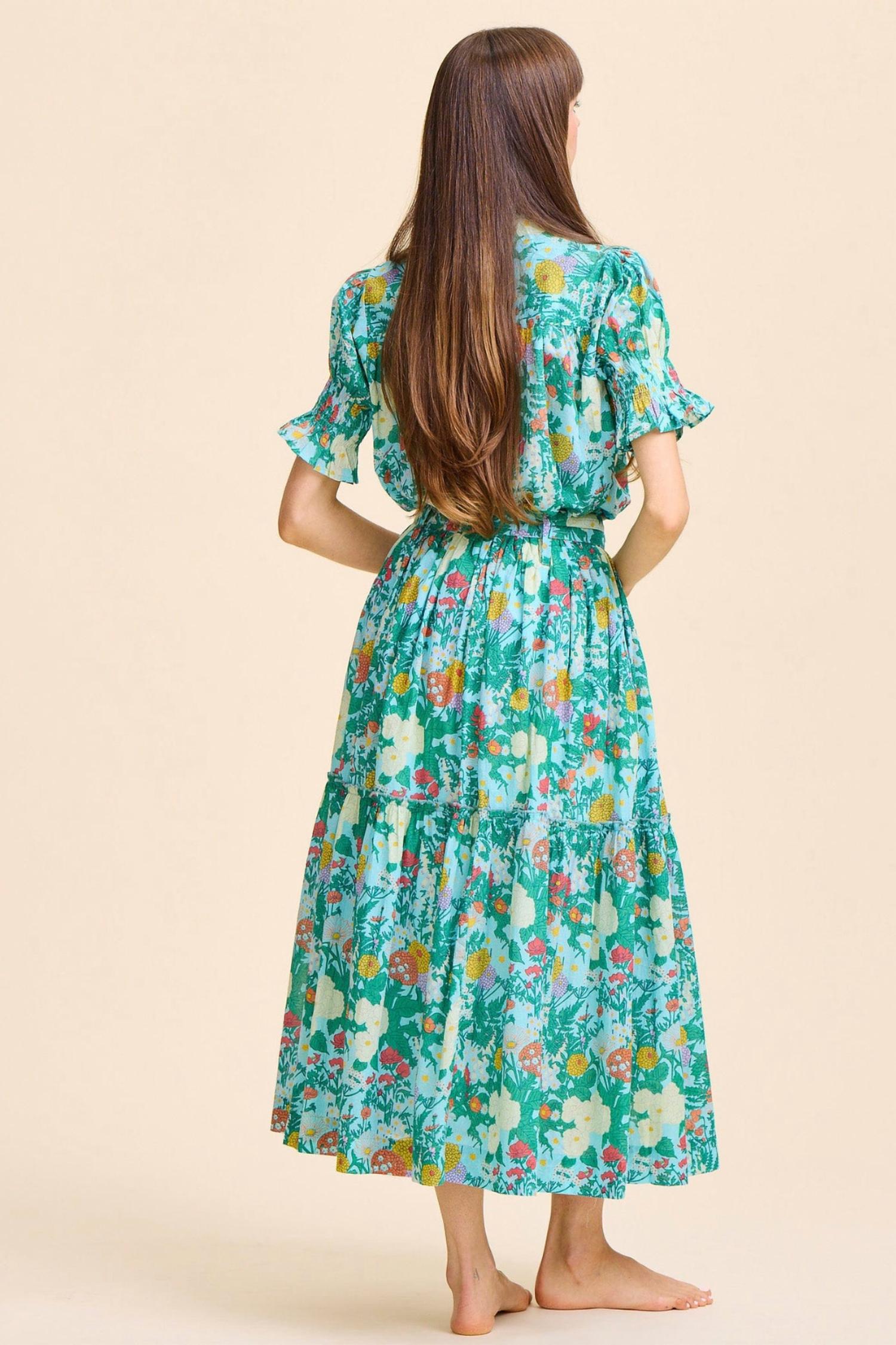 MILLE Francoise Maxi Skirt in swedish garden - women's skirt - detail view