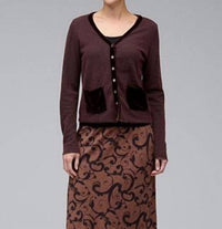 cut loose Marble Sweater Cardigan Top in cola - women's cardigan - detail view