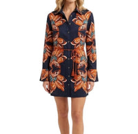 Anna Cate Avery Button-down Mini Dress in navy blue - women's dress