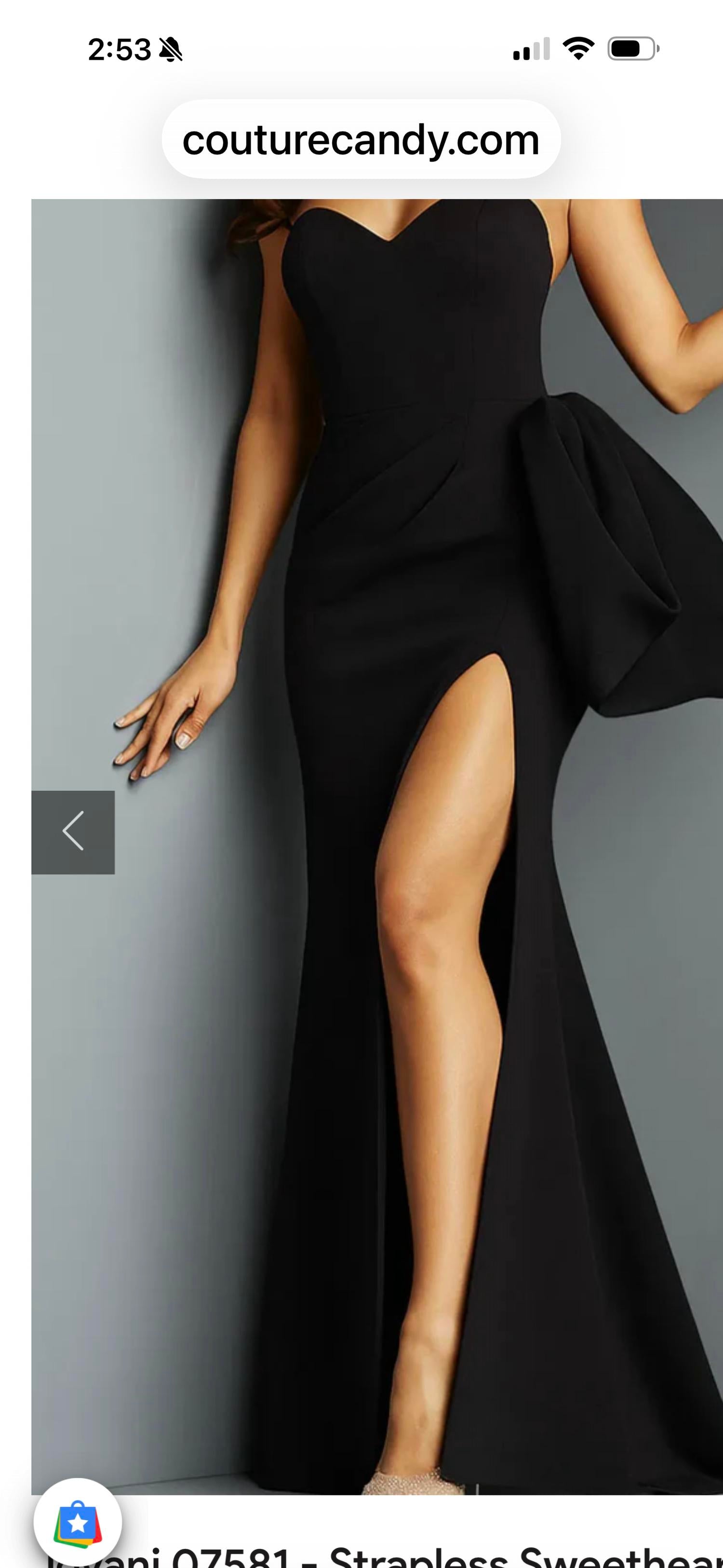 Jovani - strapless with side bow