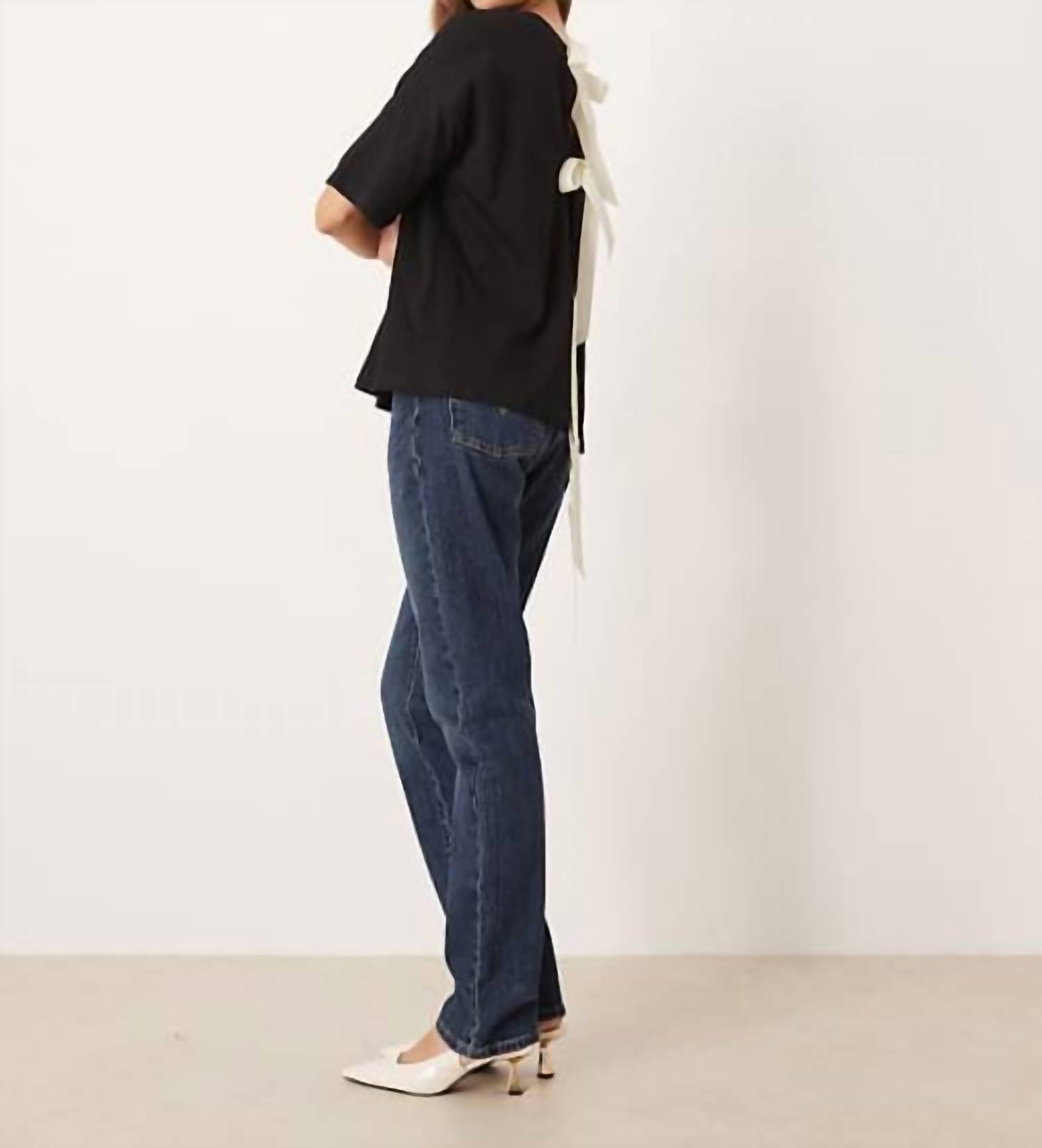Never Fully Dressed - Contrast Bow Back T-shirt