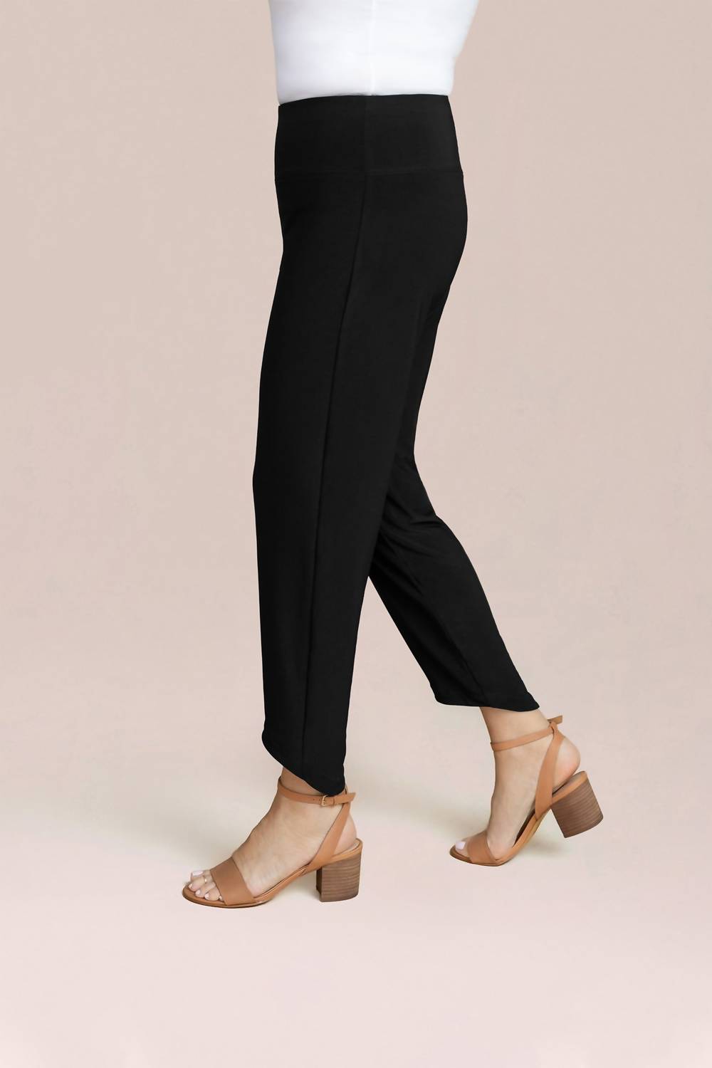 Sympli Drop Ankle Pant in black - women's pants - detail view