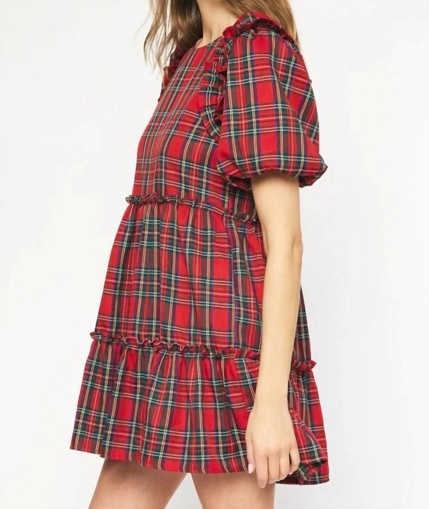 Entro - Christmas Plaid Dress - Plus