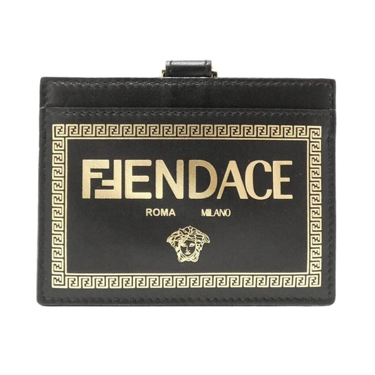 Fendi - Women's Fendace Leather Card Case Wallet Lanyard