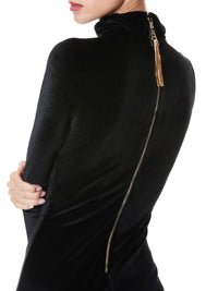 Alice + Olivia - Delora Velvet Tassel Back Midi Dress