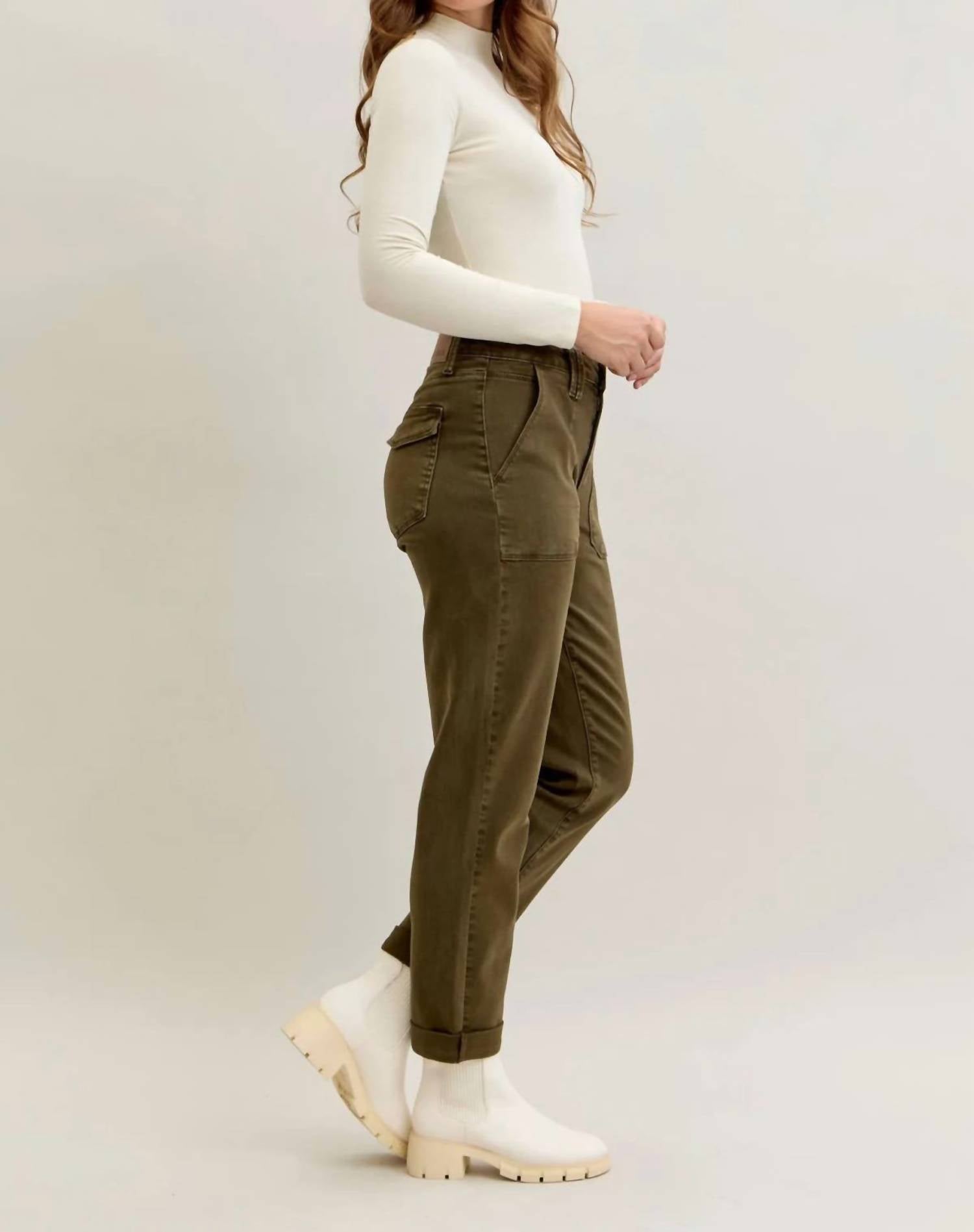 Judy Blue - High Waist Aurora Weekender Garment Dyed Cuffed Jean