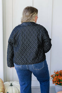 Polygram Miley Polka Dots Quilted Jacket in black - women's jacket - view 8