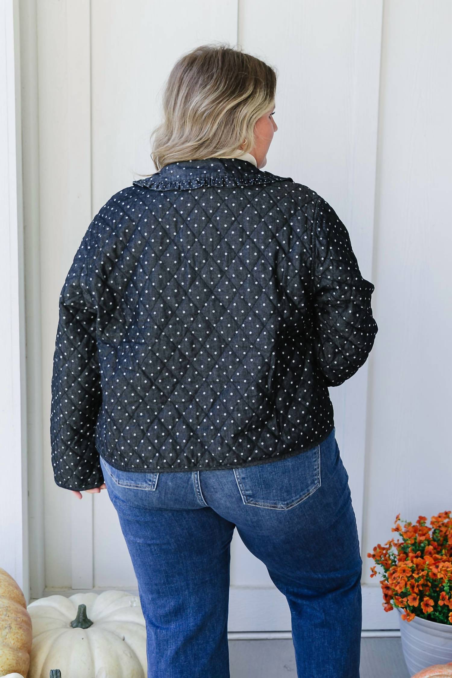 Polygram Miley Polka Dots Quilted Jacket in black - women's jacket - view 8