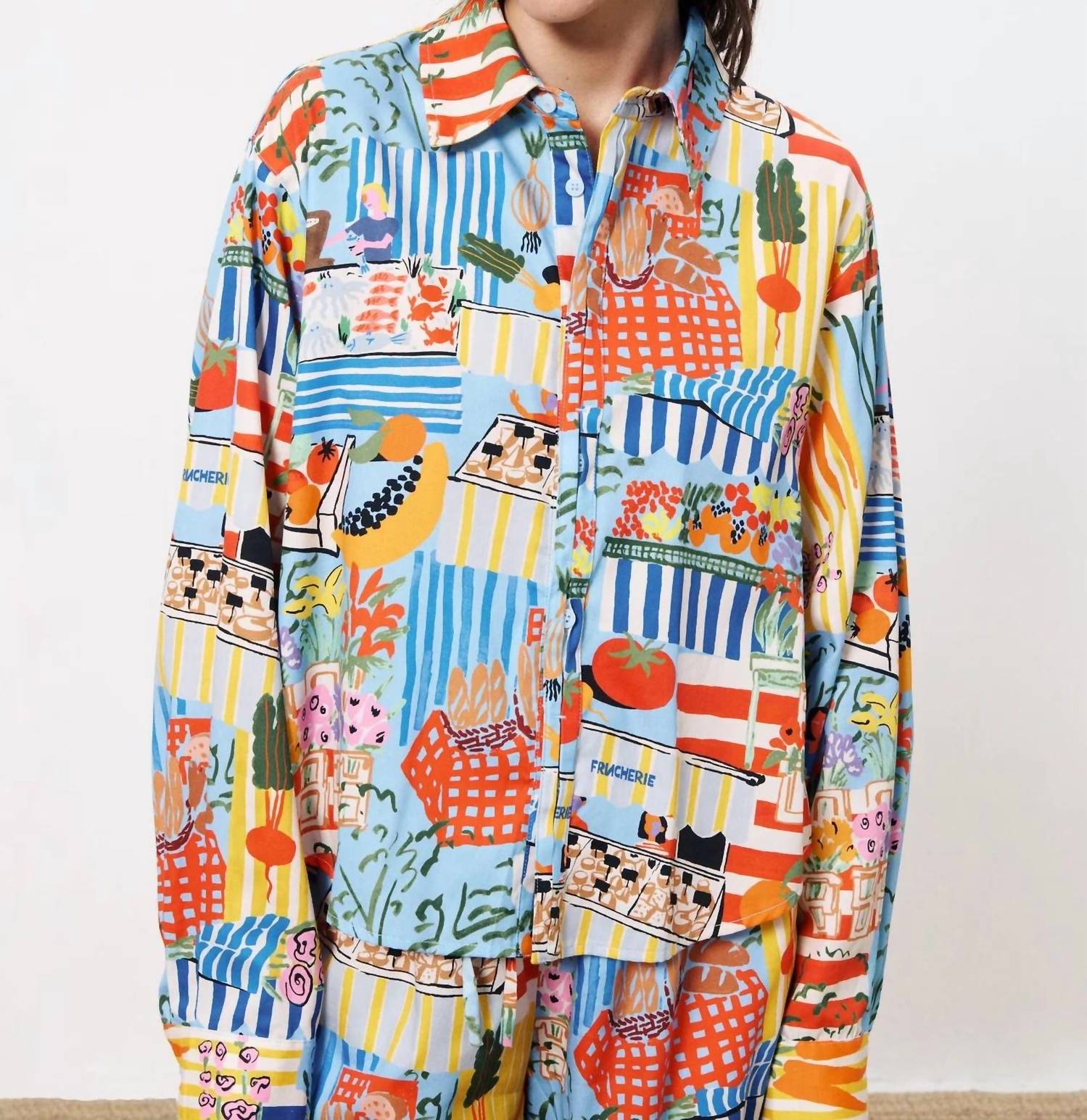 Frnch - Cloane Marche Bleu Long Sleeve Shirt