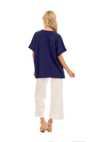 Simply Southern Americana Sparkle Top in blue - women's t-shirt - alternate view