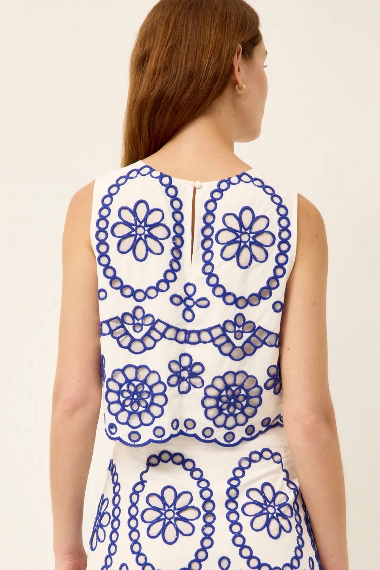 Marie Oliver - Davis Eyelet Sleeveless Top
