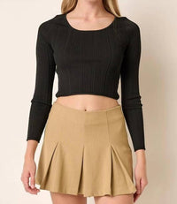 Mittoshop - Scoop Neck Rib Knit Sweater