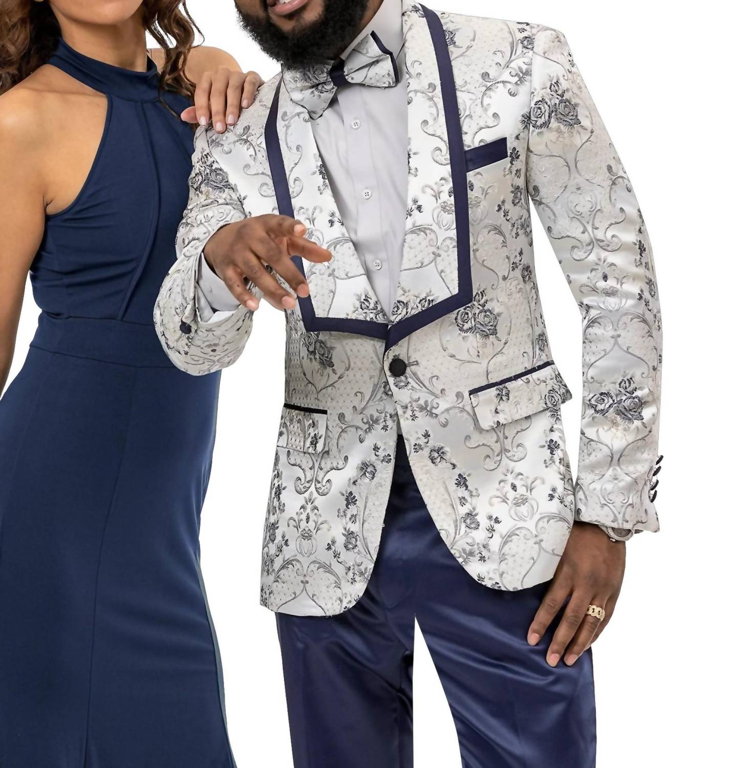 Kent & Park Men's Fashion Blazer With Matching Bowtie in blue - men's jacket