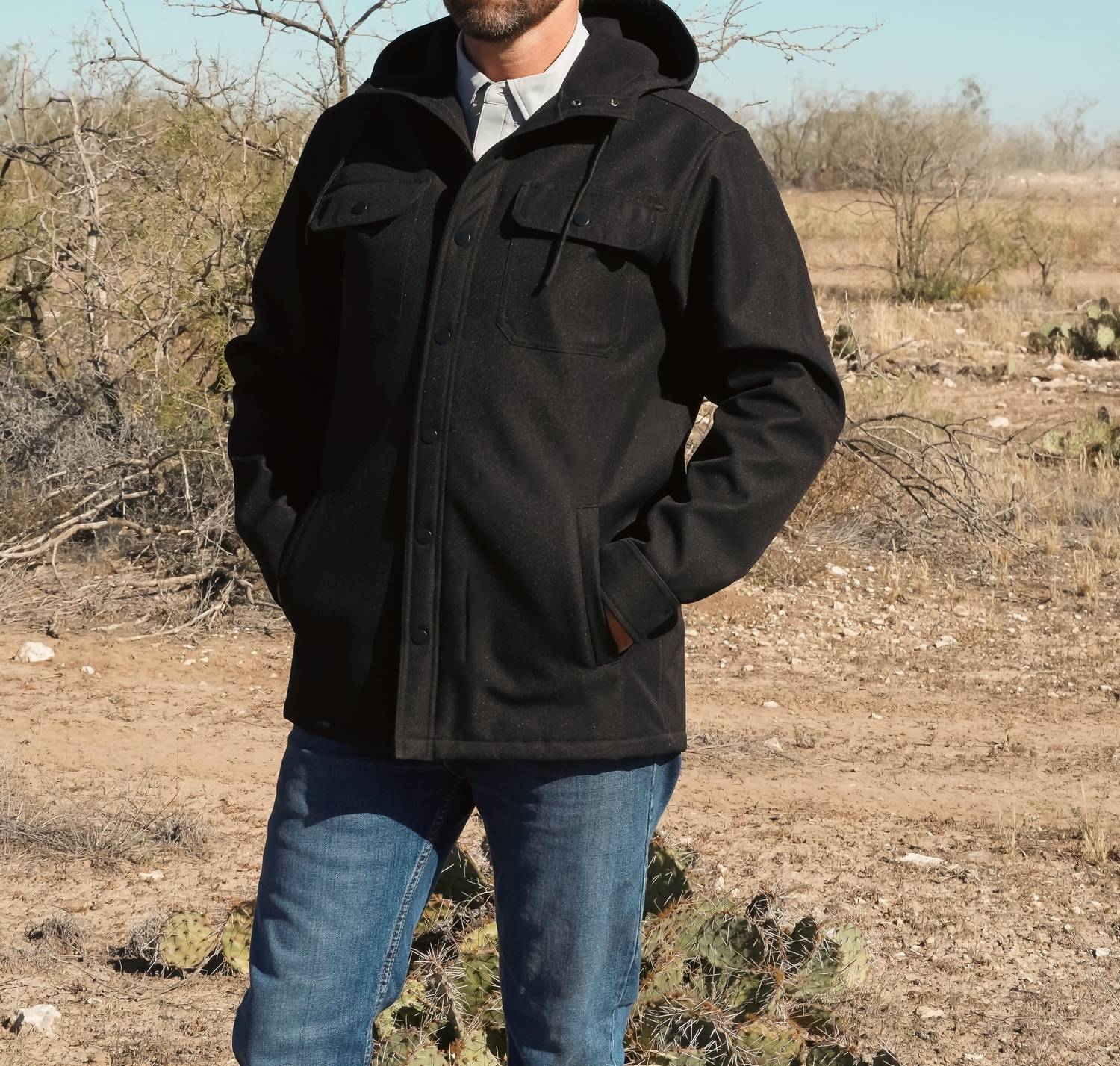 Diamond Apparel - Hooded Shirt Jacket