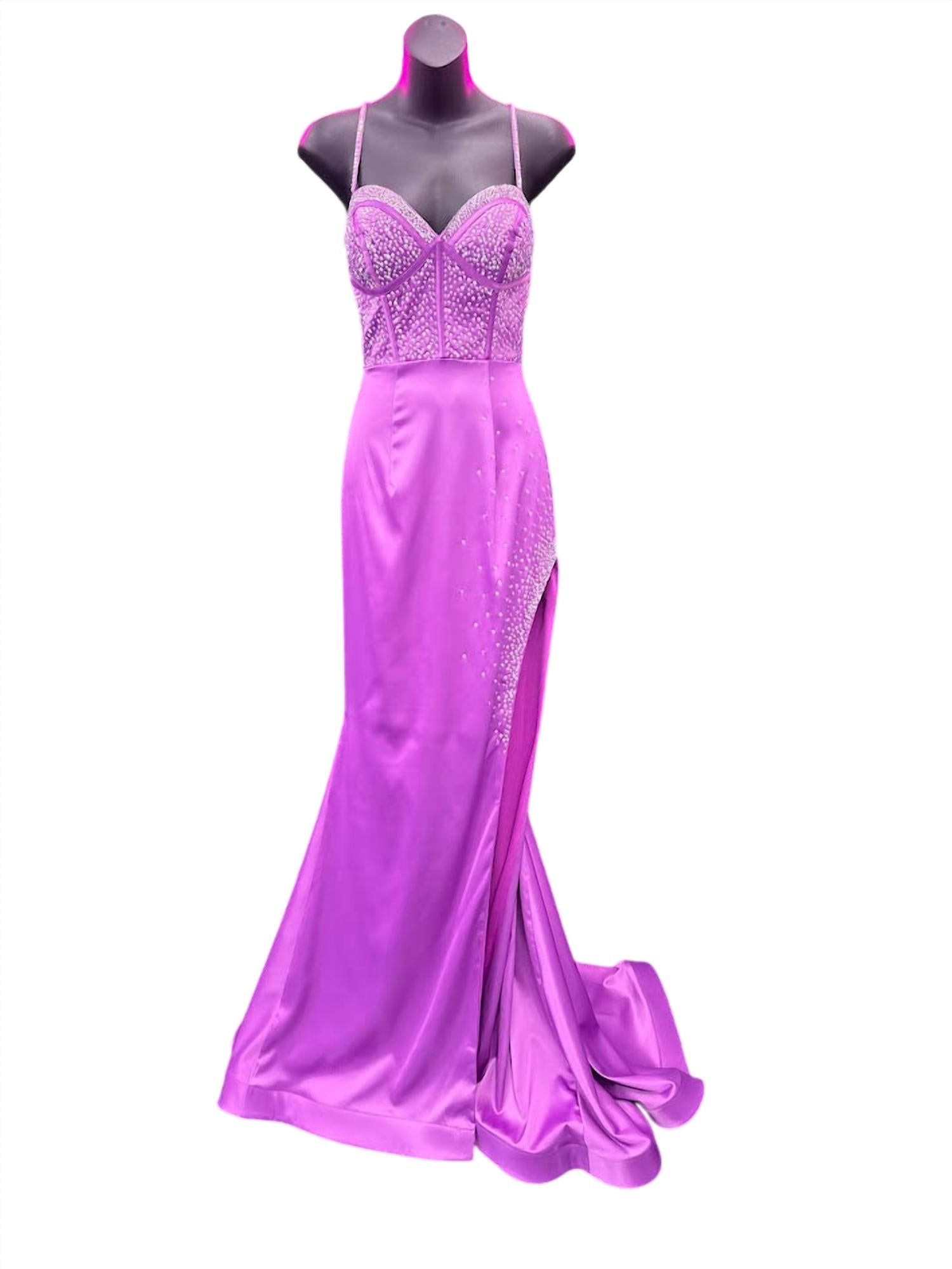 Ava Presley - Embellished Bodice Fitted Evening Gown