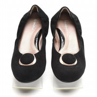 Beautifeel Women's Mary Ballerina Flats in black suede - women's flats - detail view