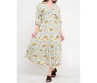 Meet Me In Santorini - Delight 3/4 Sleeve Maxi Dress