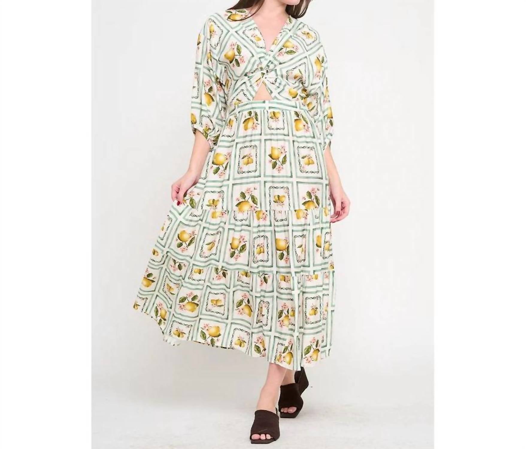 Meet Me In Santorini - Delight 3/4 Sleeve Maxi Dress