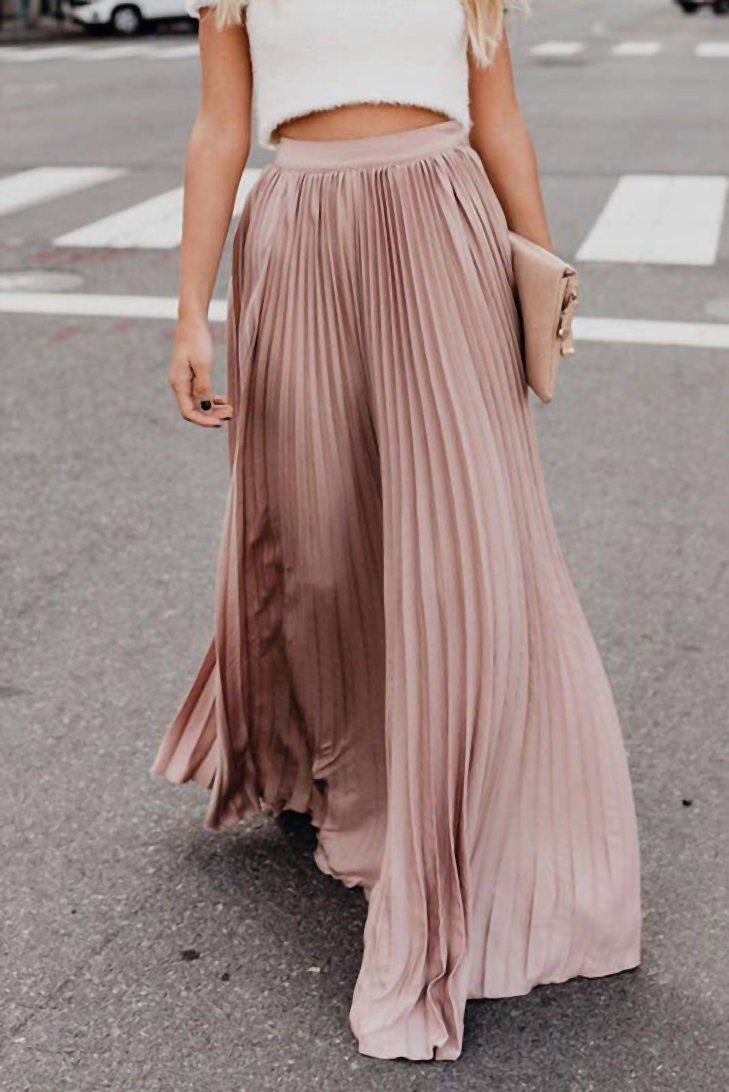 Miss Sparkling - Pleated maxi skirt