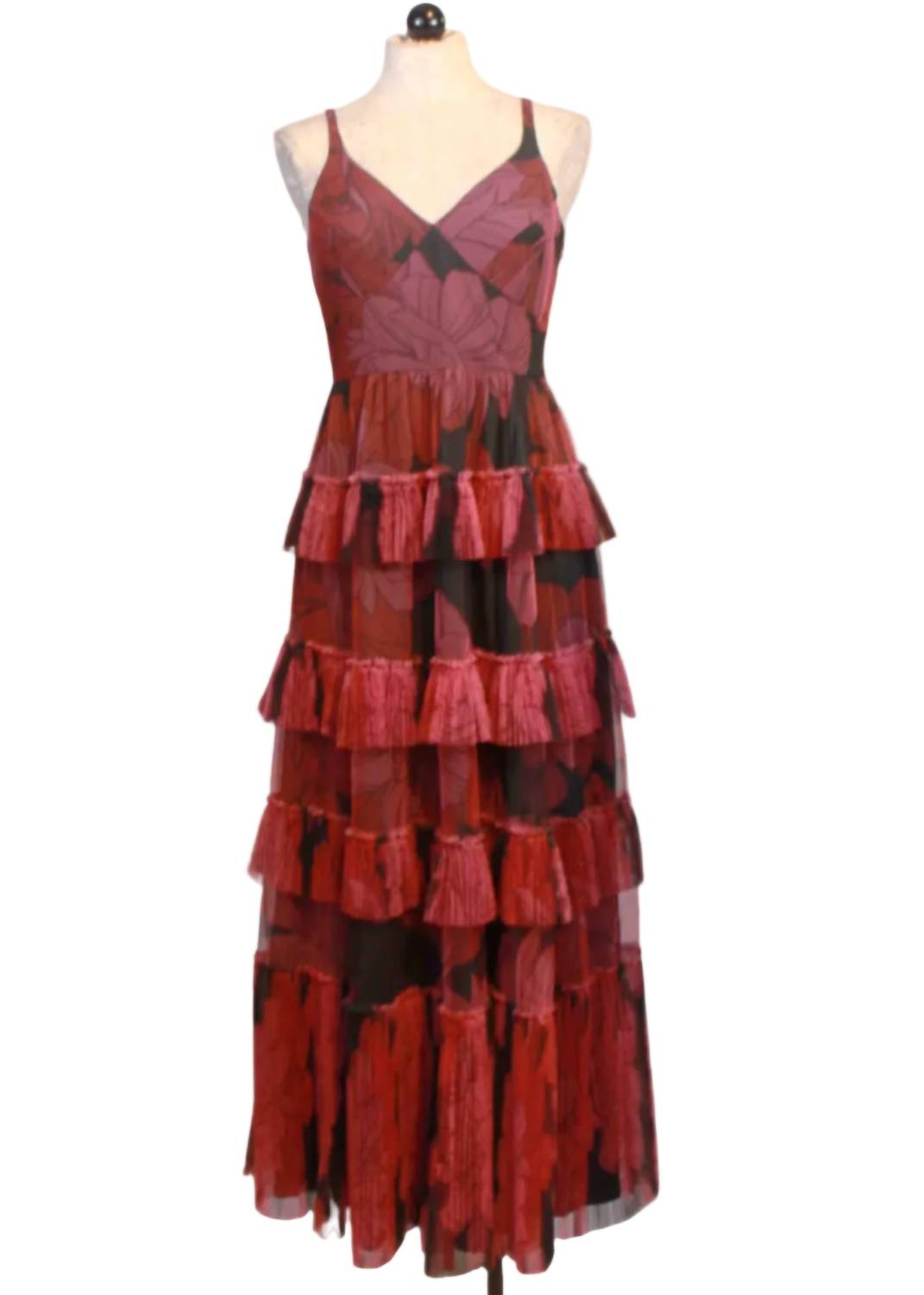 Hutch - Freya Sleeveless Mesh Tiered Maxi Gown
