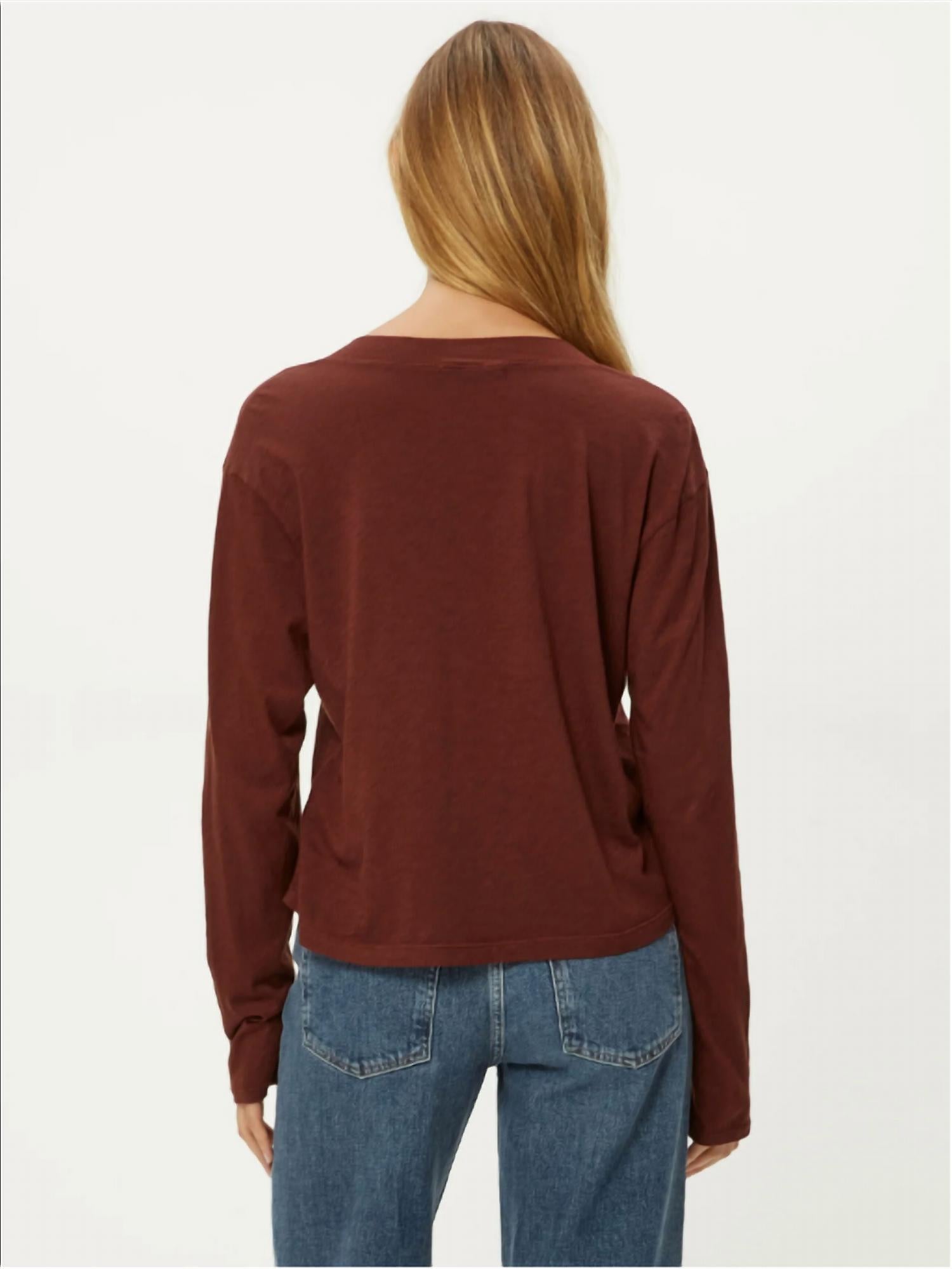 Michael Stars - Brea Supima Slub Cropped Long Sleeve V-Neck Tee