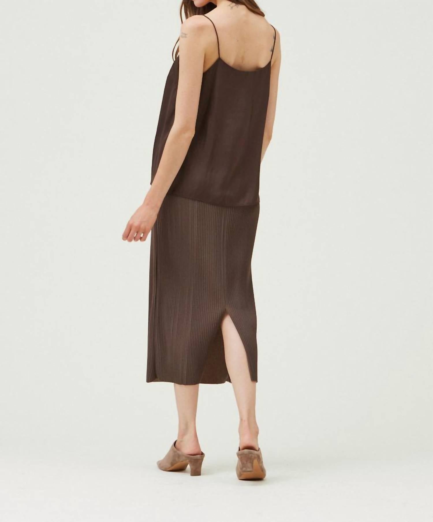 GRADE & GATHER Essential Satin Cami in espresso - women's shirt - view 4