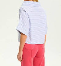 Fdj - Poplin Crossover Neck Top