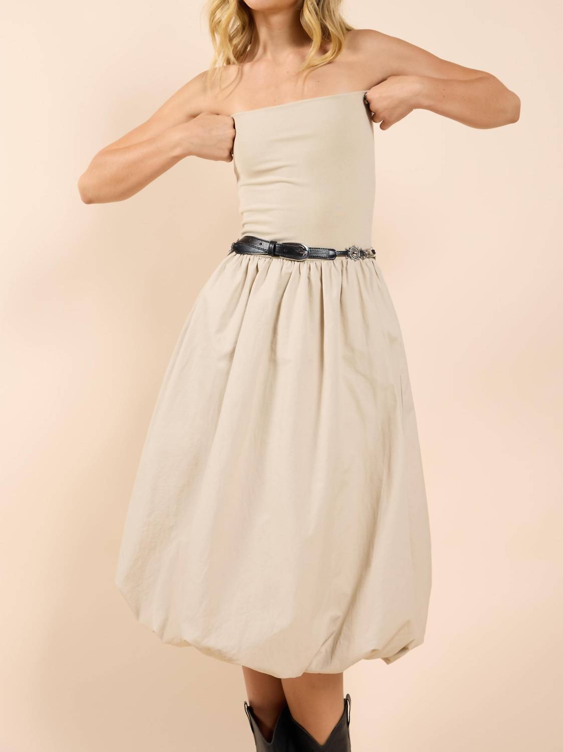 Sadie & Sage - Happier Now Strapless Tube Bubble Dress