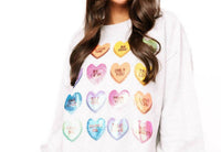 QUEEN OF SPARKLES Sweet Hearts Sweatshirt in light grey - women's top - alternate view