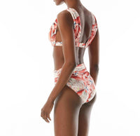 Carmen Marc Valvo - Ruched Swim Floral Bikini Top