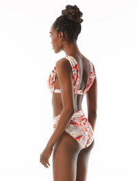 Carmen Marc Valvo - Ruched Swim Floral Bikini Top