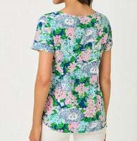 Lilly Pulitzer Key West Top in starlight navy lydia the lion - women's t-shirt - detail view