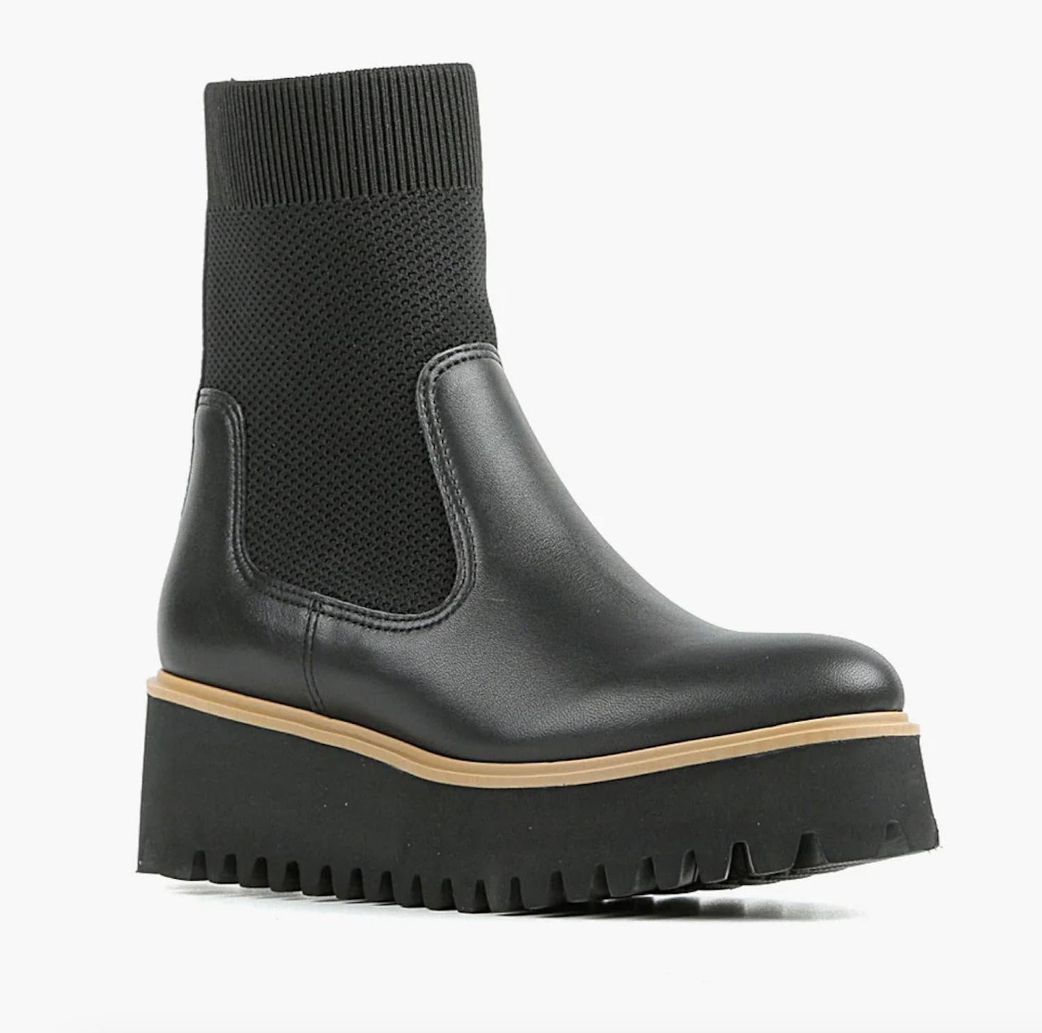 ALL BLACK Women's Flatform Sock Boots in black - women's shoe