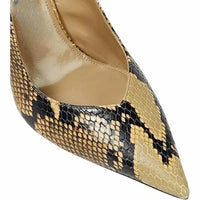 Caglglz - Women's Faux Snake 4.5" Wedge Heel Slingback Shoes