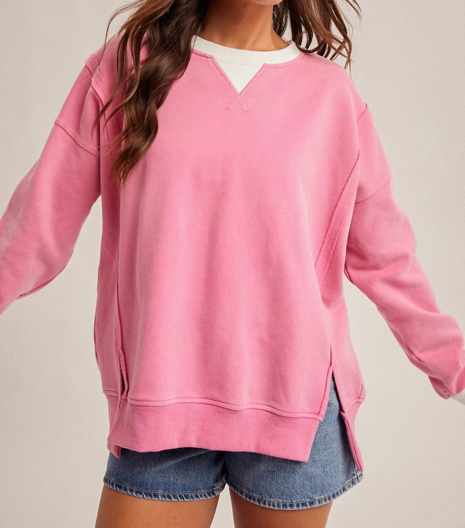 Hem & Thread - Colorblock Oversized Sweatshirt