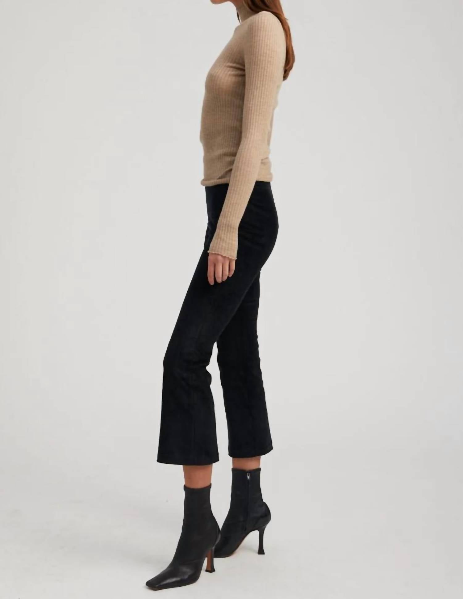 SPRWMN Crop Flare Corduroy Pants in black - women's pants - alternate view