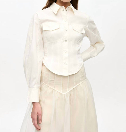 Ganni - Cotton Corset Shirt