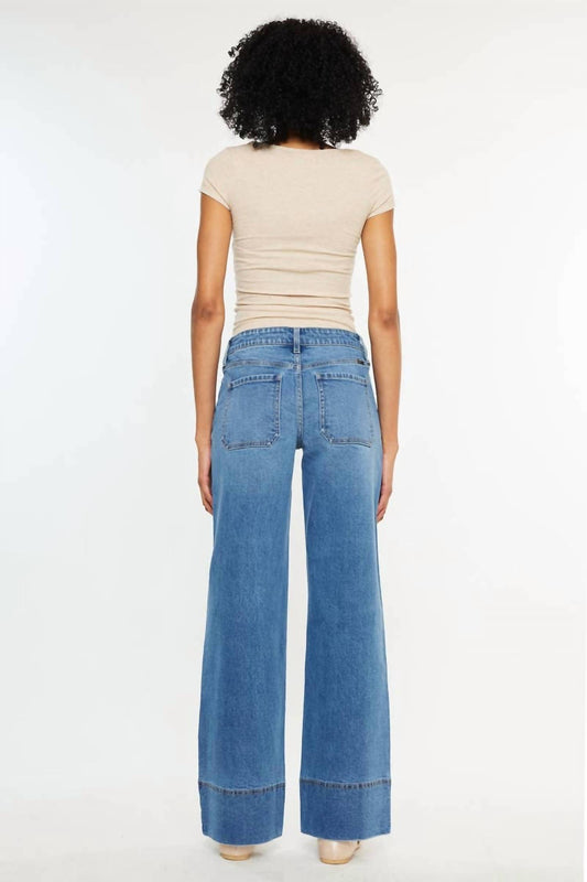 Kancan - Mid Rise Wide Leg Jeans