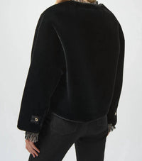 Joseph Ribkoff - Faux Fur Crewneck Boxy Jacket