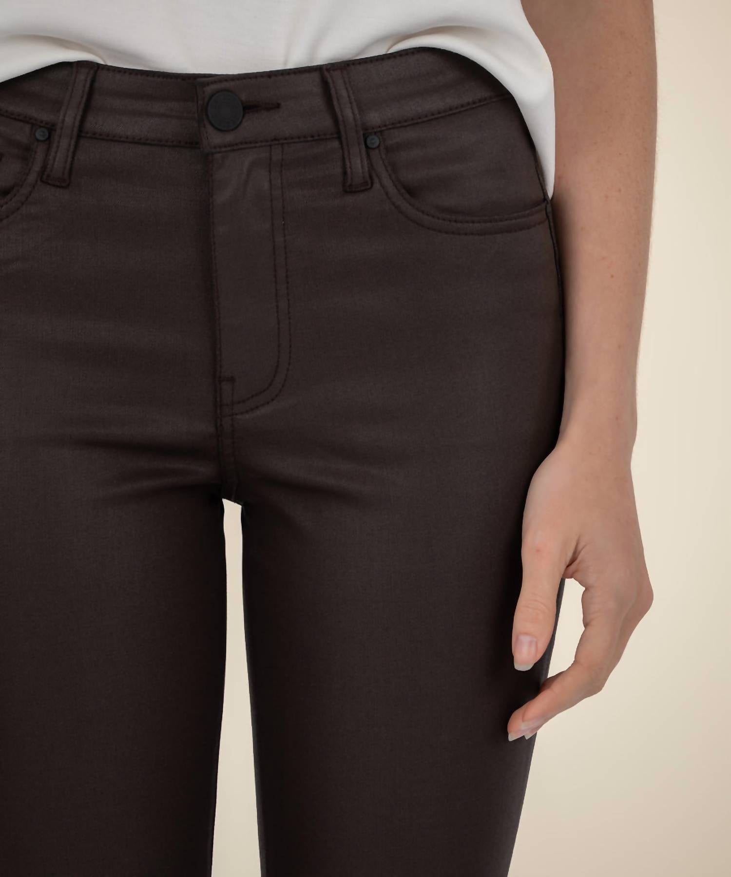 Kut From The Kloth - Kelsey Coated High Rise Ankle Flare Pants