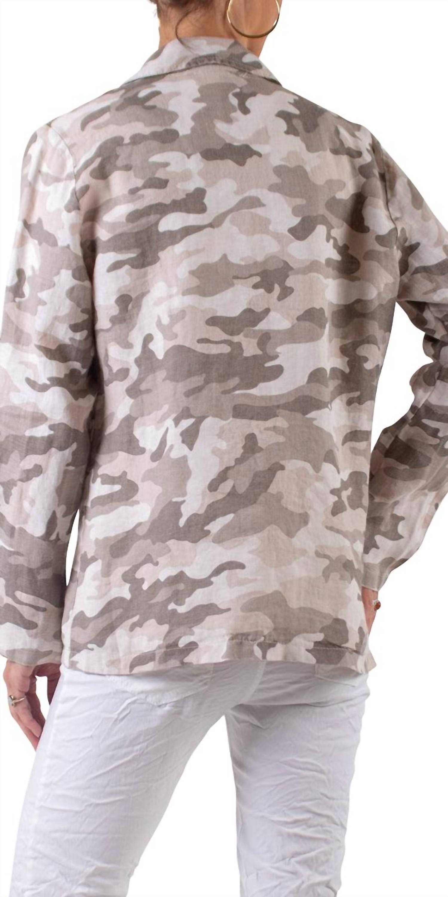 Gigi Moda - Sabrina Camo Linen Blazer
