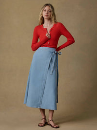 Faherty - Solstice Denim Wrap Skirt