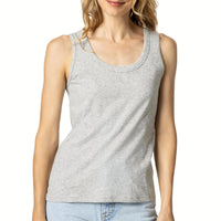Lilla P Women's Scoop Tank Top in grey - women's tank top