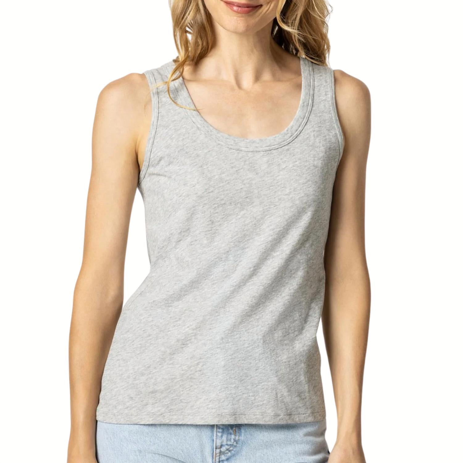 Lilla P Women's Scoop Tank Top in grey - women's tank top