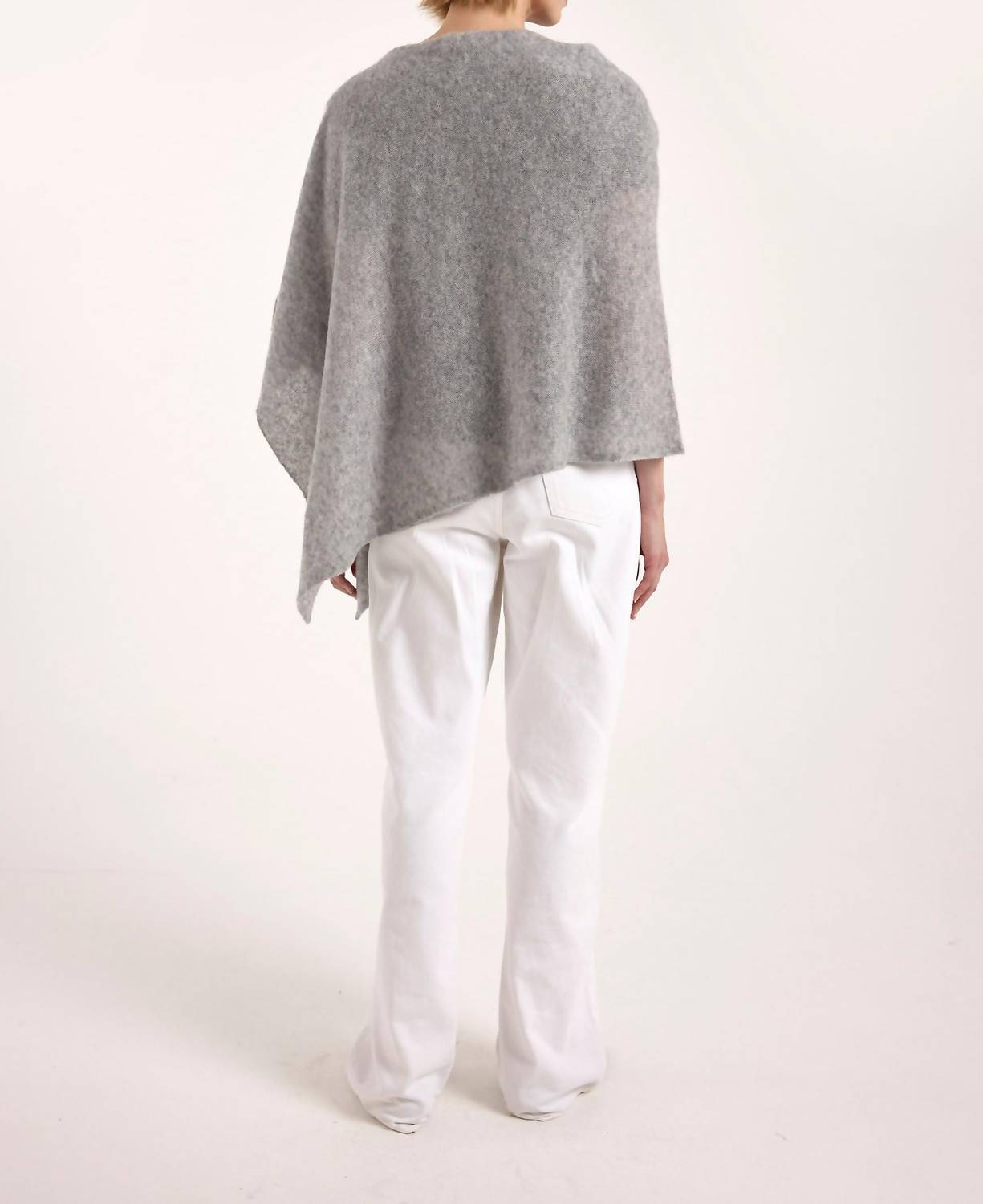 Brodie Cashmere Snuggle Cashmere Poncho in flint - women's sweater - view 4
