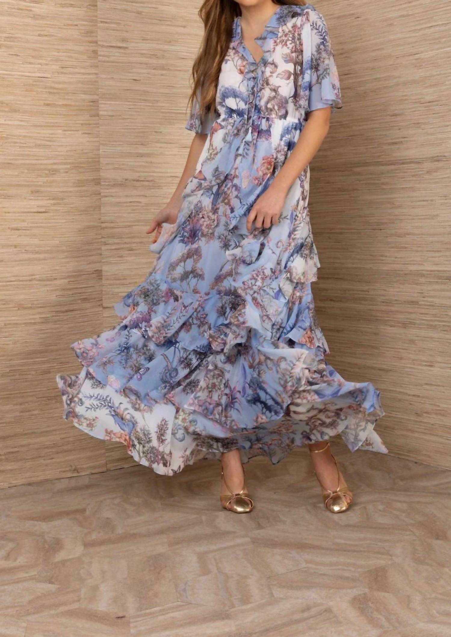 Hale Bob - Short Sleeve V Neck Maxi Dress