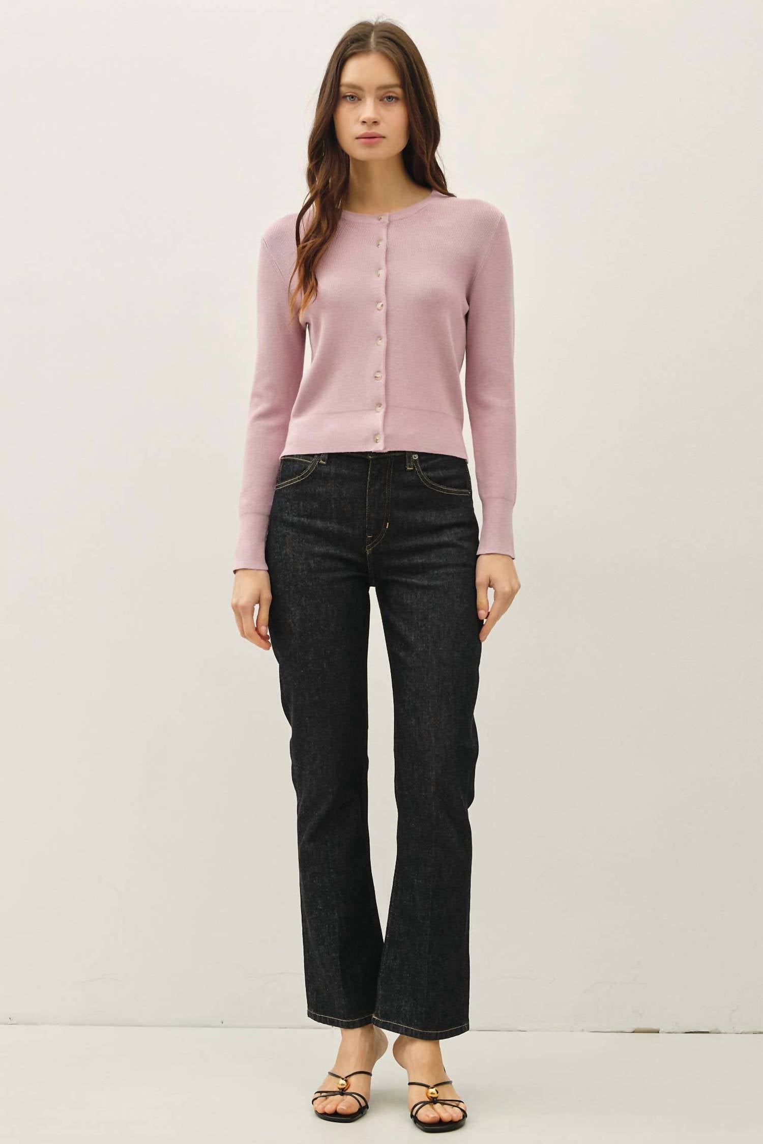 Be Cool - Ribbed Crewneck Cardigan