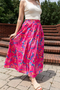 Davi & Dani - Floral Dreams Ruffle Maxi Skirt